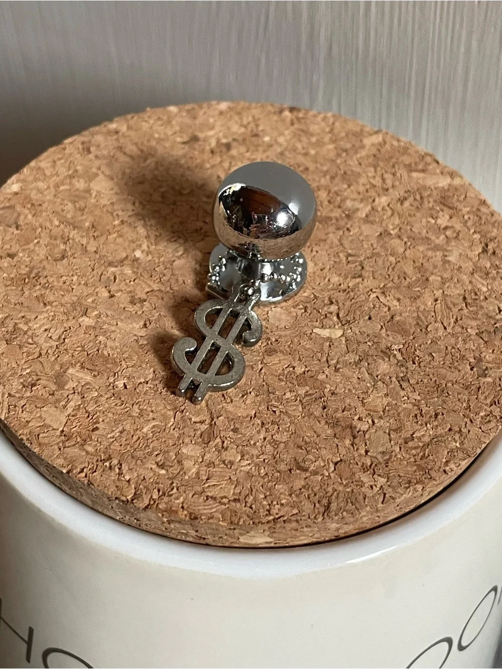 Honeymoon Fund Ceramic Money Jar with Cork Lid & Cute Little Metal Money Design